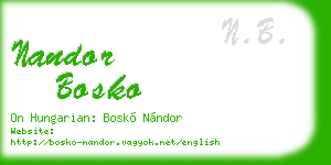nandor bosko business card